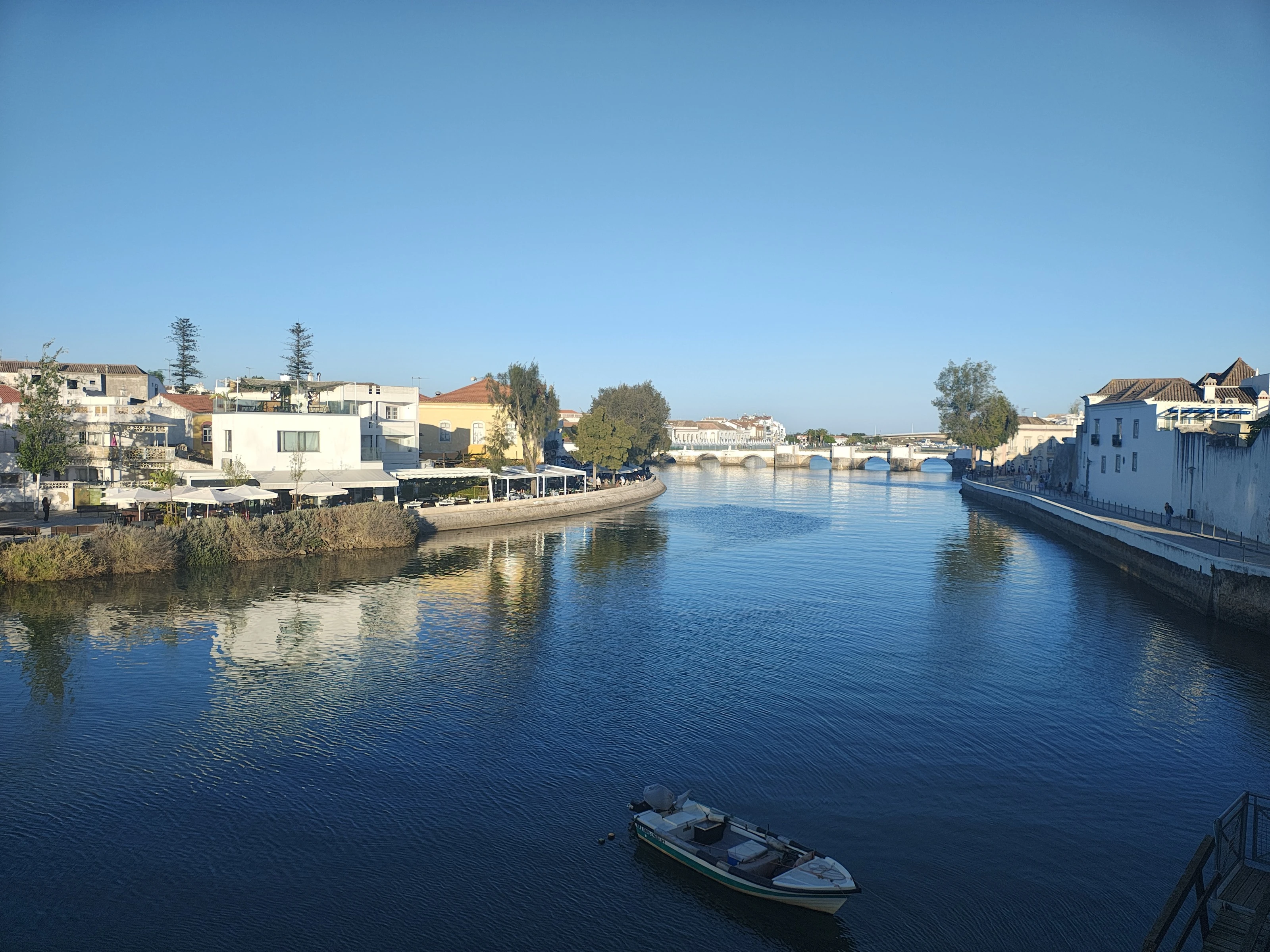 The Roman Bridge over the river Gilão in the heart of Tavira